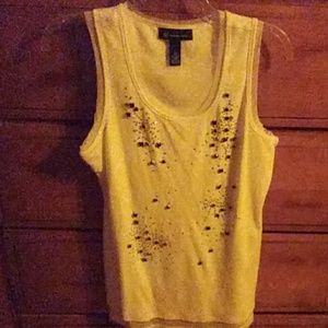 Bedazzled white tank